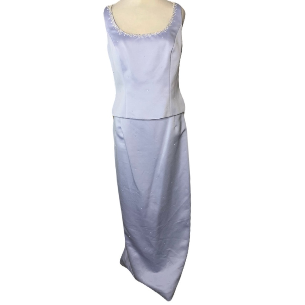 Vintage Lillie Rubin Periwinkle Pearl Embellished Size 8/12 2 Piece Skirt Set